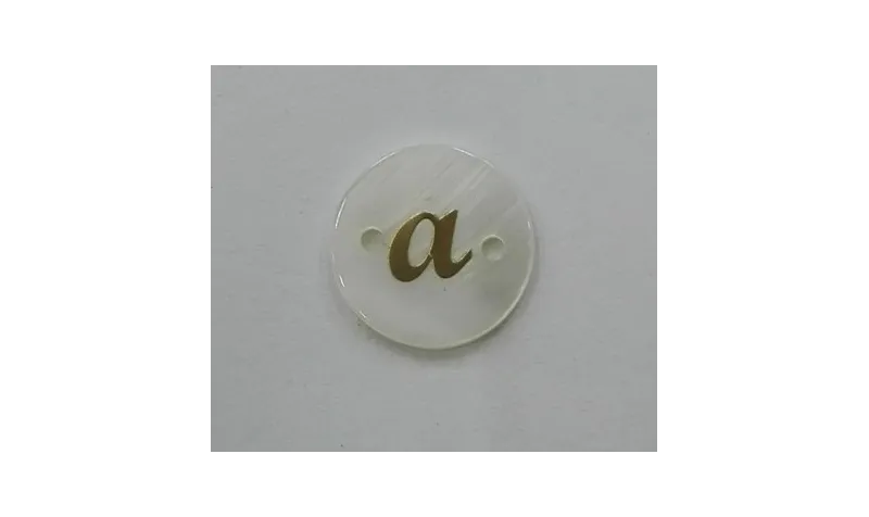 disco nacar 15mm letra a /Cuentas de  Nacar 