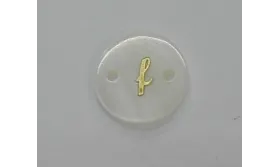 disco nacar 15mm letra f /Cuentas de  Nacar 