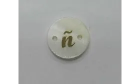 disco nacar 15mm letra ñ /Cuentas de  Nacar 