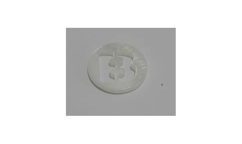 Letra calada 15mm Nacar B /Cuentas de  Nacar 