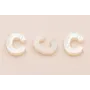 Letra Nacar C  10mm agujero horizontal superior /Cuentas de  Nacar 