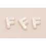 Letra Nacar F  10mm agujero horizontal superior /Cuentas de  Nacar 