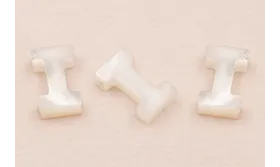 Letra Nacar I 10mm agujero horizontal superior /Cuentas de  Nacar 