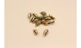 Caracola borde dorado 18*10mm una anilla /Cuentas de  Nacar 