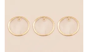 Disco Nacar 24mm bordes dorados /Cuentas de  Nacar 