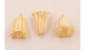 Flor Natural Campanilla Resina 30*20 Rosa Crudo /Cuentas de  Nacar 