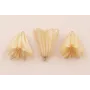 Flor Natural Campanilla con Resina 30*20 Beige /Cuentas de  Nacar 