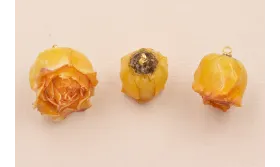 Colgante Flor Natural 17*23mm Amarilla /Cuentas de  Nacar 