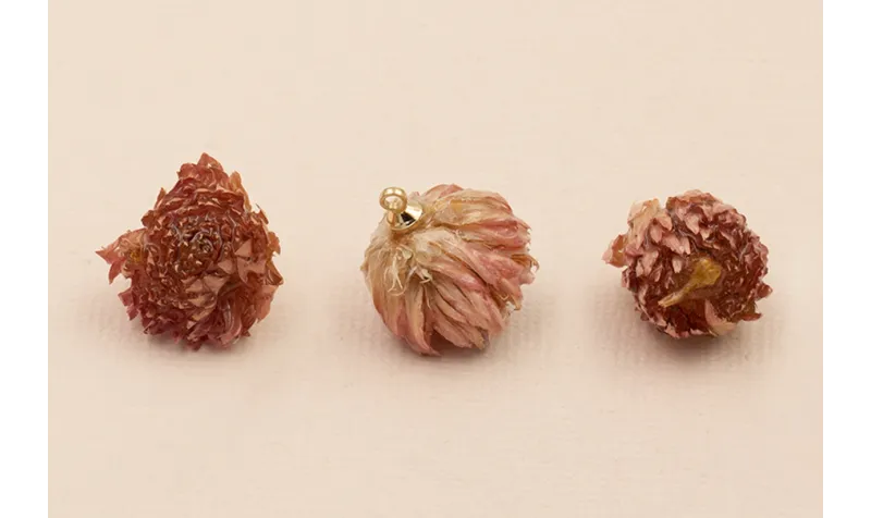 Colgante Flor Natural 8*10mm Rosa /Cuentas de  Nacar 