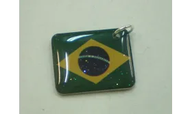 Bandera Brasil 22*18 /Cuentas de  Plástico / Resina 