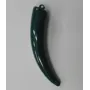 Cuerno con 2 agujeros verde opaco 10cms largo /Cuentas de  Plástico / Resina 