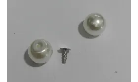 Perla 10mm con medio agujero y con remache /Cuentas de  Plástico / Resina 