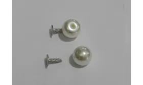 Perla 8mm con medio agujero y con remache /Cuentas de  Plástico / Resina 