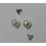 Perla 6mm con medio agujero y con remache /Cuentas de  Plástico / Resina 