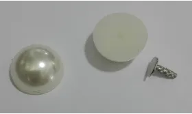 Media Perla 12mm con medio agujero y con remache /Cuentas de  Plástico / Resina 