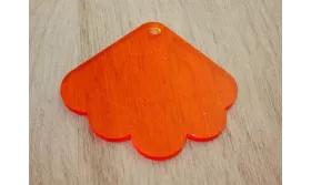 Metacrilato: Abanico triangular Naranja 52*57mm /Cuentas de  Plástico / Resina 