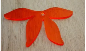 Metacrilato: Pétalos Naranja 75*45mm /Cuentas de  Plástico / Resina 