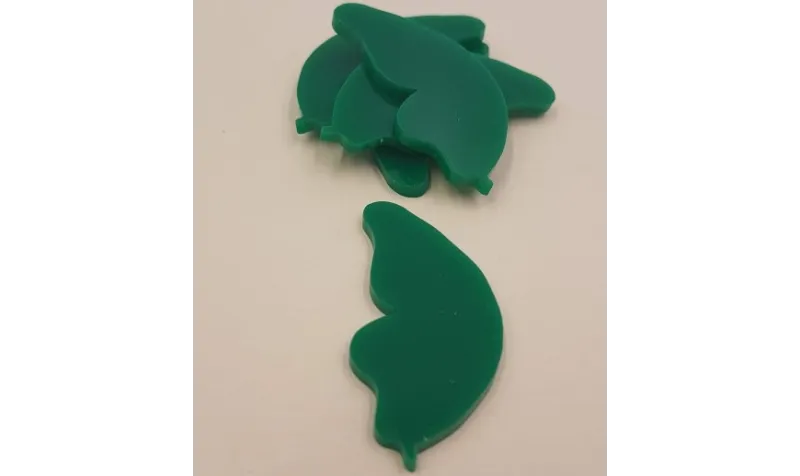 Pétalo Metacrilato 45*21 verde /Cuentas de  Plástico / Resina 