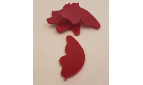 Pétalo Metacrilato 45*21 Rojo /Cuentas de  Plástico / Resina 
