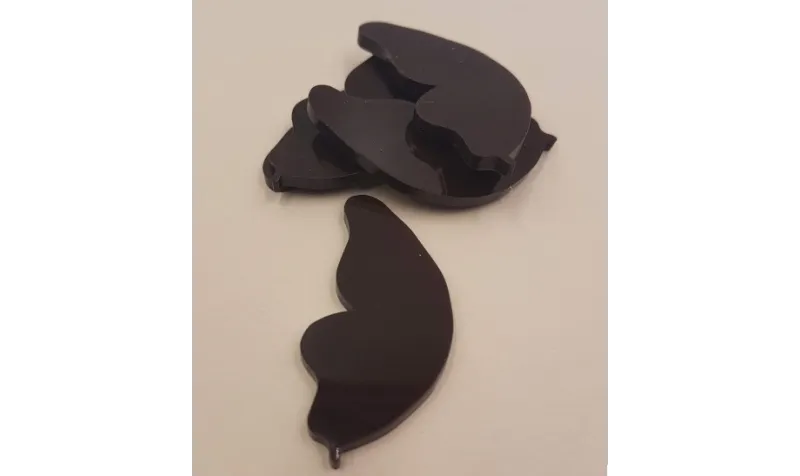 Pétalo Metacrilato 45*21 Marrón /Cuentas de  Plástico / Resina 