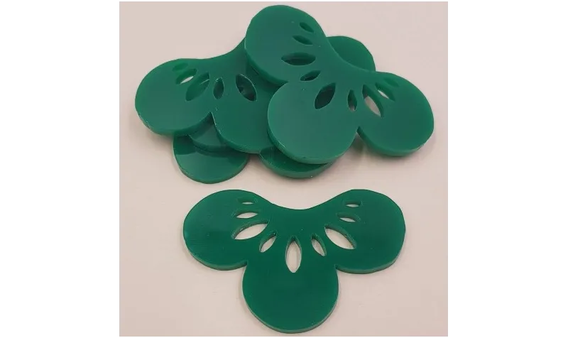 Flor Metacrilato 50*33 Verde /Cuentas de  Plástico / Resina 