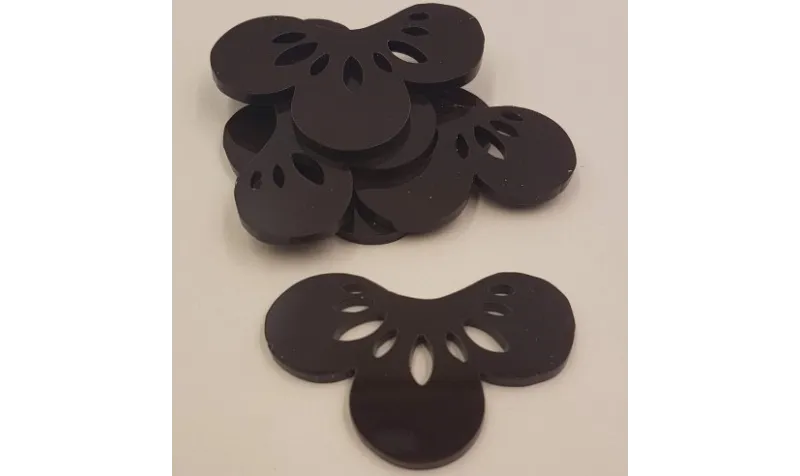 Flor Metacrilato 50*33 Gris /Cuentas de  Plástico / Resina 