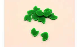 Pareja de Hojas Metacrilato verde 11*11mm /Cuentas de  Plástico / Resina 