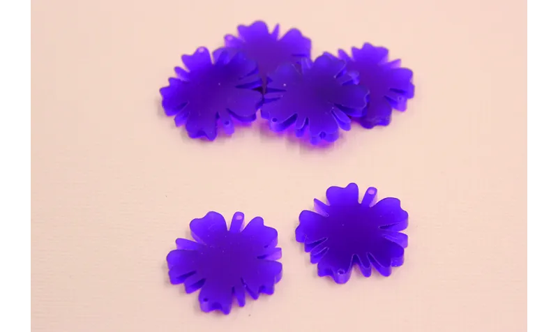 Flor Metacrilato 23mm diámetro Morado /Cuentas de  Plástico / Resina 