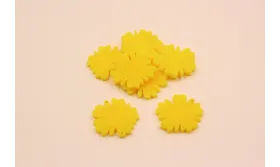 Flor Metacrilato 23mm diámetro Amarillo /Cuentas de  Plástico / Resina 