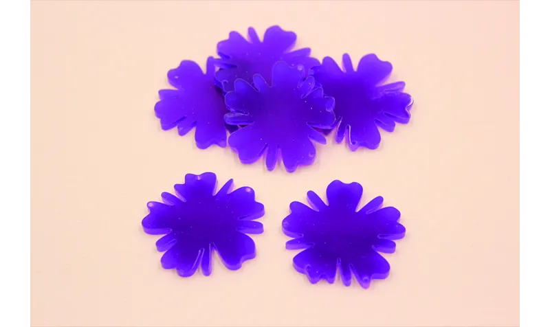 Flor Metacrilato 36mm diámetro Morado /Cuentas de  Plástico / Resina 
