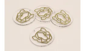 Disco Metacrilato de 30mm y lamina Tigre /Cuentas de  Plástico / Resina 