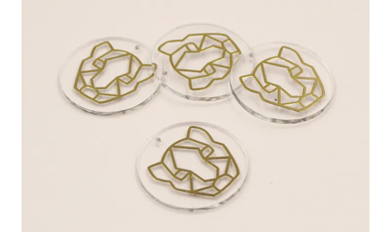 Disco Metacrilato de 30mm y lamina Tigre /Cuentas de  Plástico / Resina 