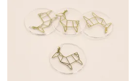 Disco Metacrilato de 30mm con lamina Alce /Cuentas de  Plástico / Resina 