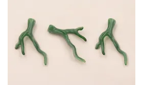 Rama Coral 50*35mm Veteado Verdoso /Cuentas de  Plástico / Resina 