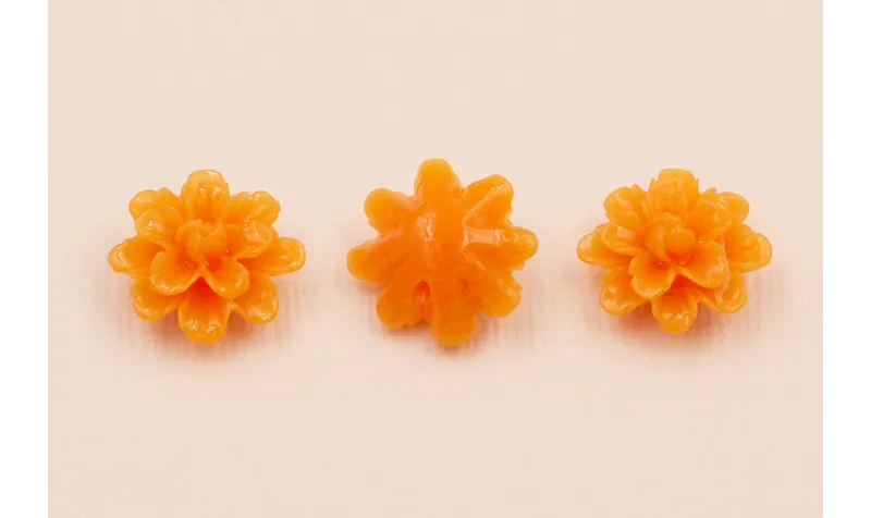 Flor Resina coral Color Salmón 15mm Diam /Cuentas de  Plástico / Resina 