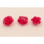 Flor Resina coral Color Frambuesa 12mm Diam /Cuentas de  Plástico / Resina 