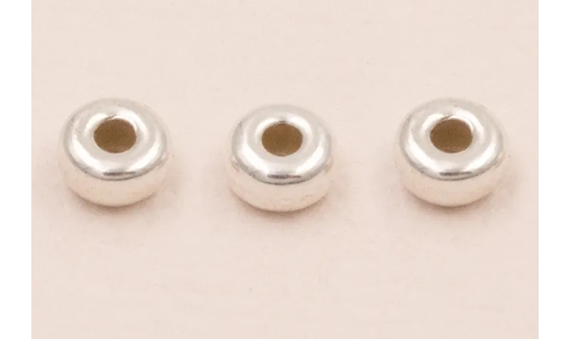 Pieza Donnut 4mm PLATA / Cuentas Metálicas de Plata 925