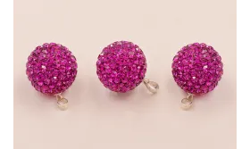 Colgante Strass 18mm con gancho plata Fucshia.  CPT211-1