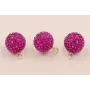 Colgante Strass 18mm con gancho plata Fucshia.  CPT211-1