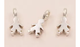 Colgante Niño hueco 19*9*3mm / Cuentas Metálicas de Plata 925