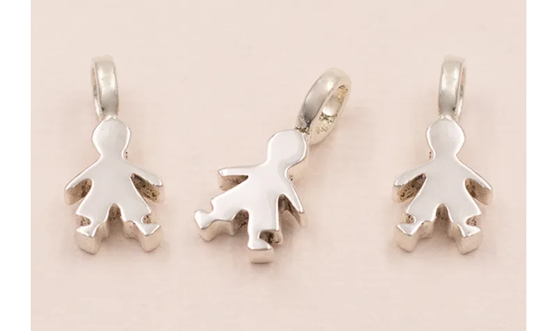 Colgante Niño hueco 19*9*3mm / Cuentas Metálicas de Plata 925