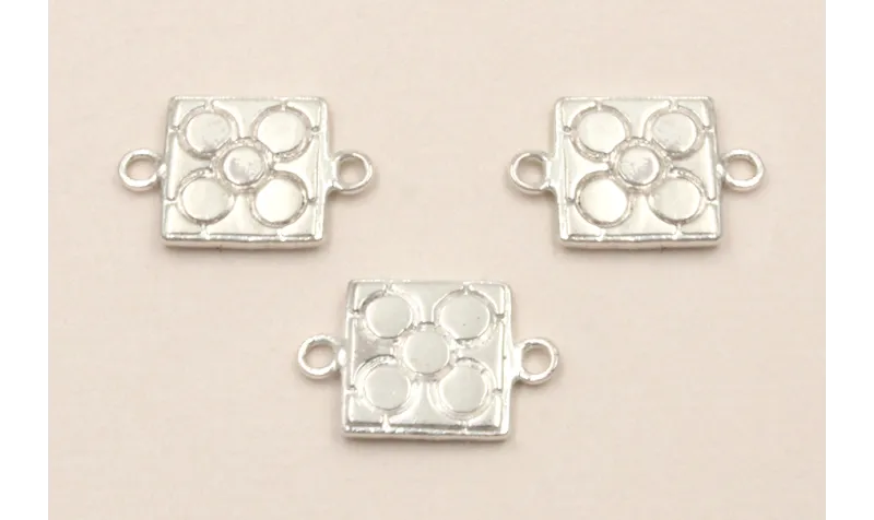 Entrepieza Plata 925 Baldosa Bilbao 9*9mm / Cuentas Metálicas de Plata 925