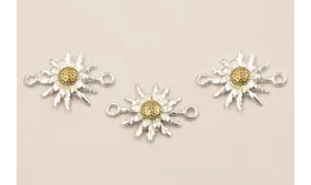 Pieza Eguzkilore 20-12mm Plata 925 y baño Oro / Cuentas Metálicas de Plata 925