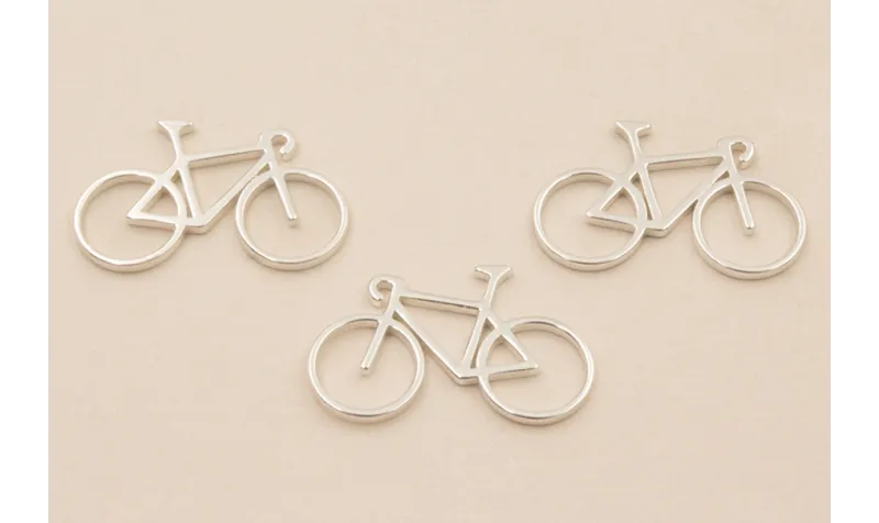Colgante Bicicleta Plata 925 22*15mm / Cuentas Metálicas de Plata 925