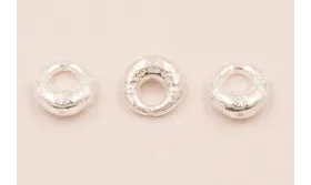 Colgante plata 925 Donut labrado 9mm diametro / Cuentas Metálicas de Plata 925