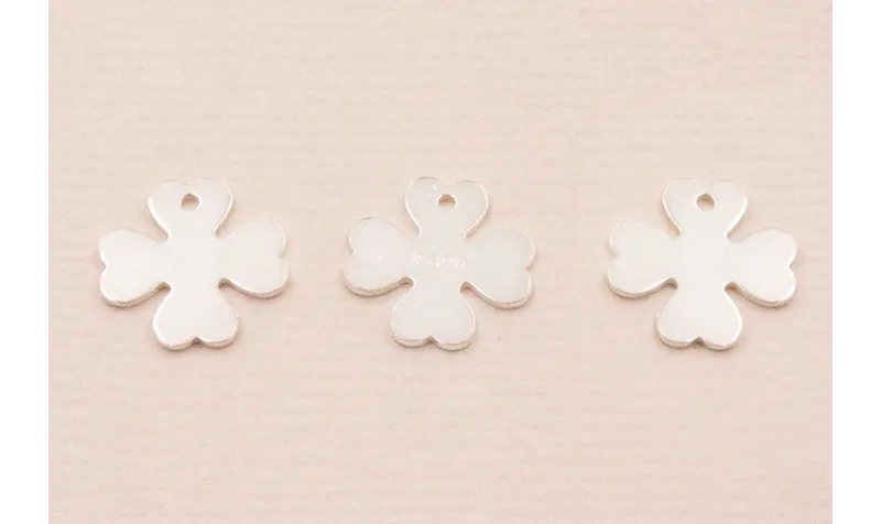 Colgante Trebol Plata 925 10*10mm / Cuentas Metálicas de Plata 925