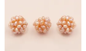 Bola de 12mm hecha de perlas tostadas / Semipreciosas de 