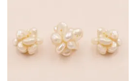 Bola de 10mm hecha de perlas Blancas / Semipreciosas de 