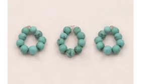 aro de 9 Piedras Turquesas de 2mm / Semipreciosas de 