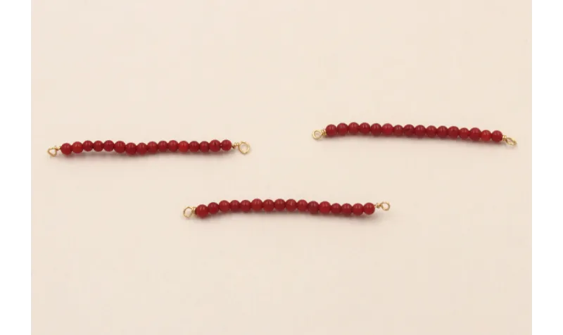 Bastón de 40mm con piedra Coral de 2mm